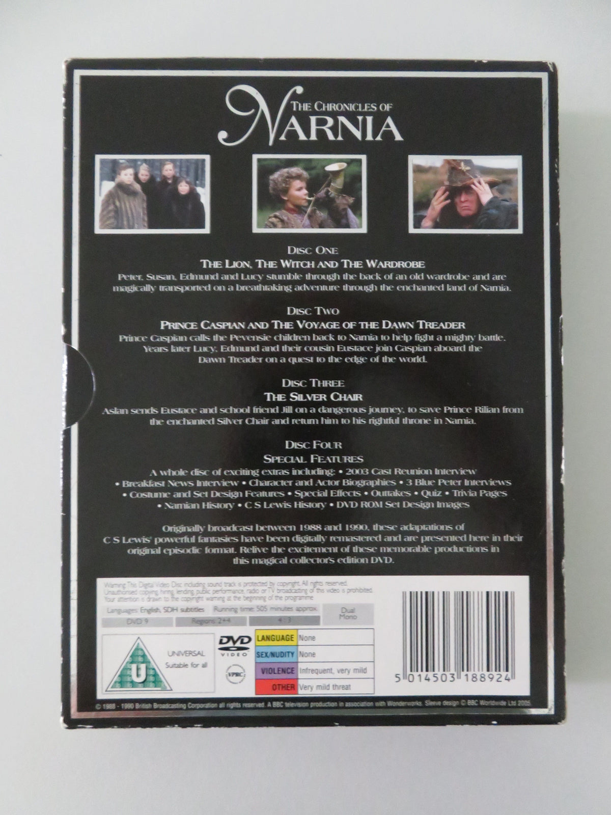 The Chronicles of Narnia Four Disc Collector's Ed. (DVD BoxSet) 1988 Region 2+4