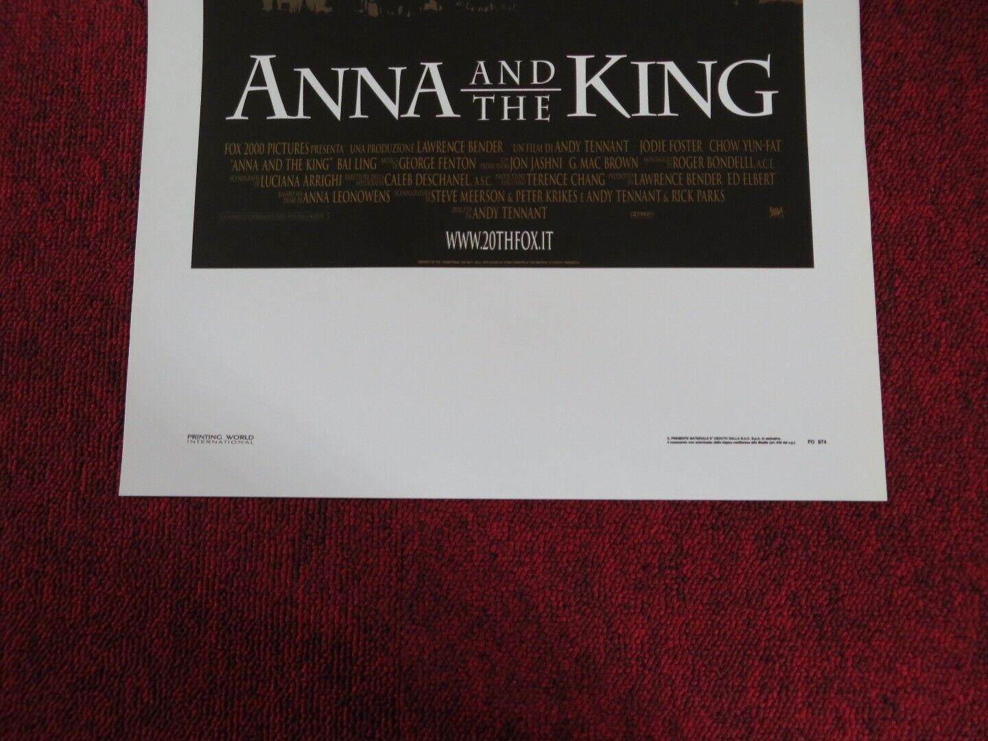 ANNA AND THE KING ITALIAN LOCANDINA (27.5"x13") POSTER FREDDIE PRINZE,JR. 1999 - Rendezvous Cinema