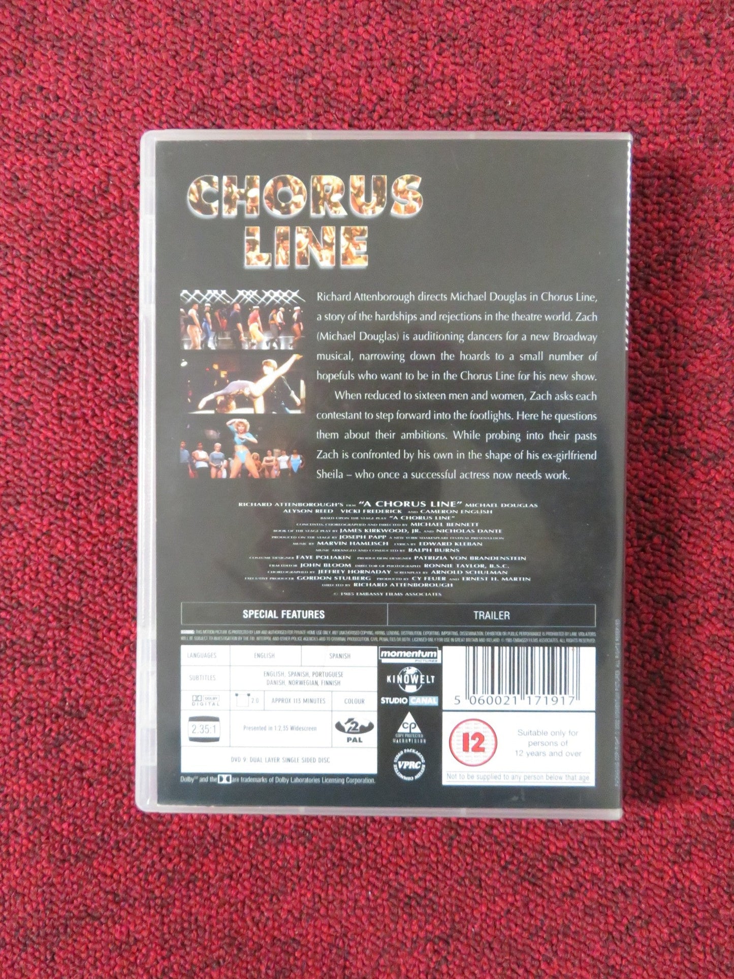 A CHORUS LINE (DVD) MICHAEL DOUGLAS ALYSON REED 1985 REGION 2 Rendezvous Cinema Movie posters