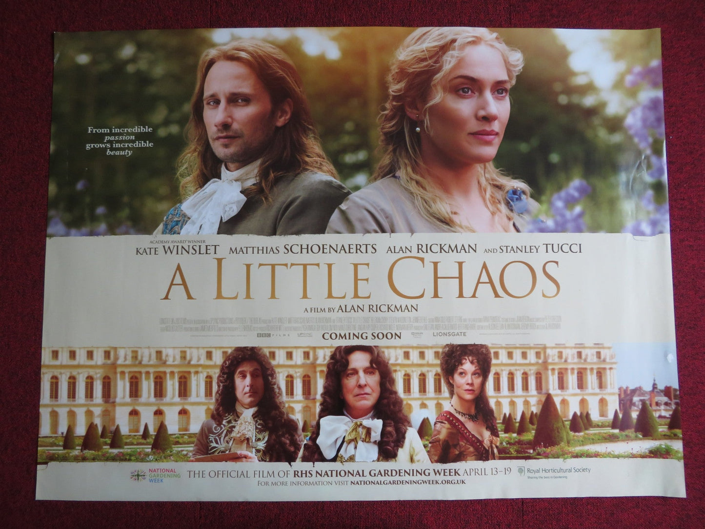 A LITTLE CHAOS UK QUAD (30"x 40") ROLLED POSTER KATE WINSLET ALAN RICKMAN 2014 - Rendezvous Cinema