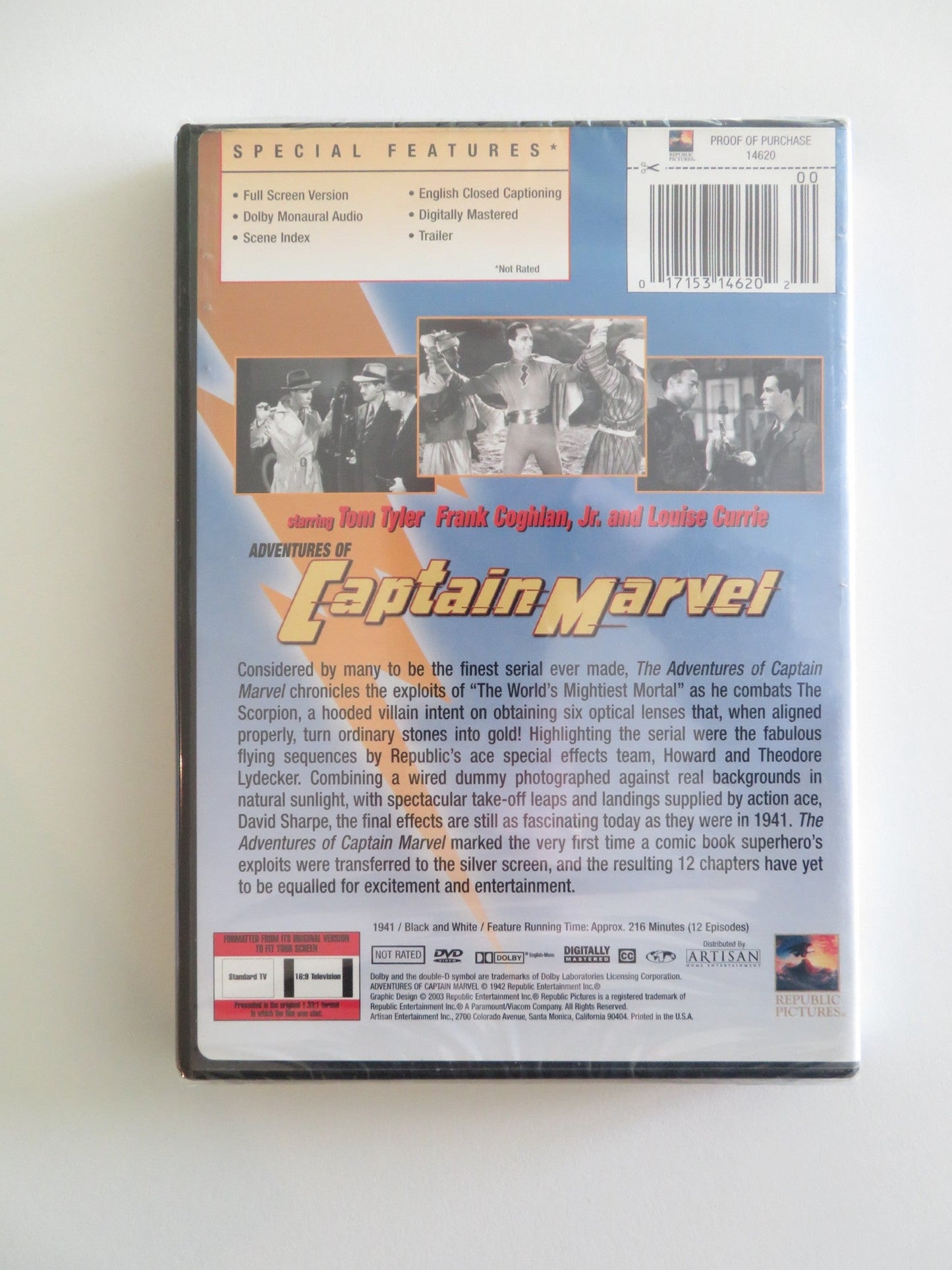 ADVENTURES OF CAPTAIN MARVEL (DVD) TOM TYLER FRANK COGHLAN JR 1941 REGION 1 Rendezvous Cinema Movie posters
