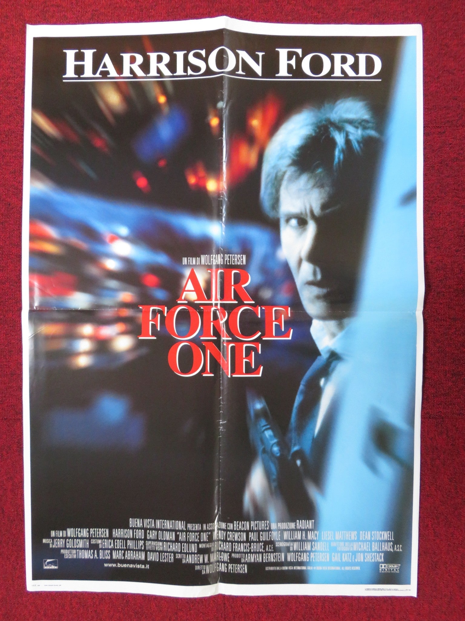 AIR FORCE ONE ITALIAN FOGLIO POSTER HARRISON FORD GARY OLDMAN 1997 air-force-one-italian-foglio-poster-harrison-ford-gary-oldman-1997