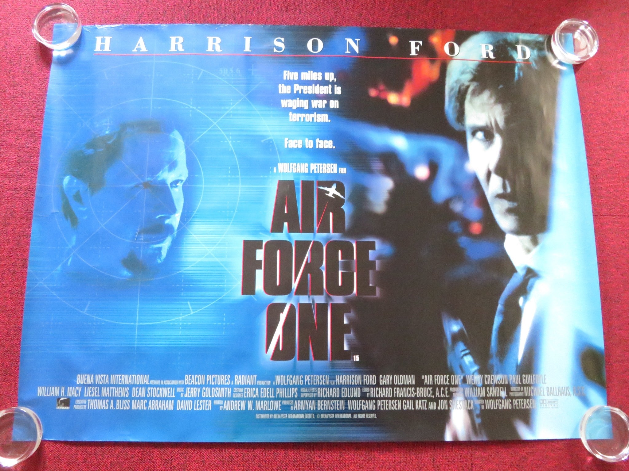 AIR FORCE ONE UK QUAD ROLLED POSTER HARRISON FORD GARY OLDMAN 1997 air-force-one-uk-quad-rolled-poster-harrison-ford-gary-oldman-1997