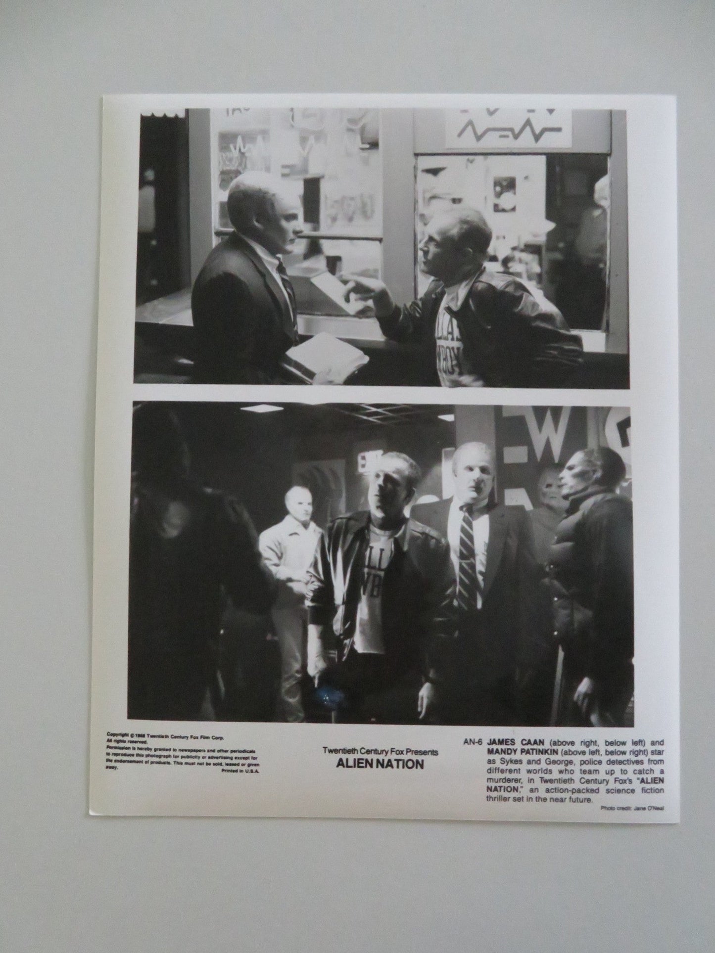 ALIEN NATION MOVIE STILL PHOTO LOT OF 6 JAMES CAAN TERENCE STAMP 1988 Movie posters
