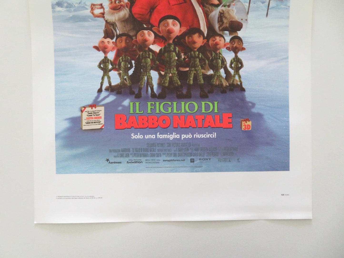 Arthur Christmas ITALIAN LOCANDINA POSTER James Mcavoy Hugh Laurie 2011 Movie posters
