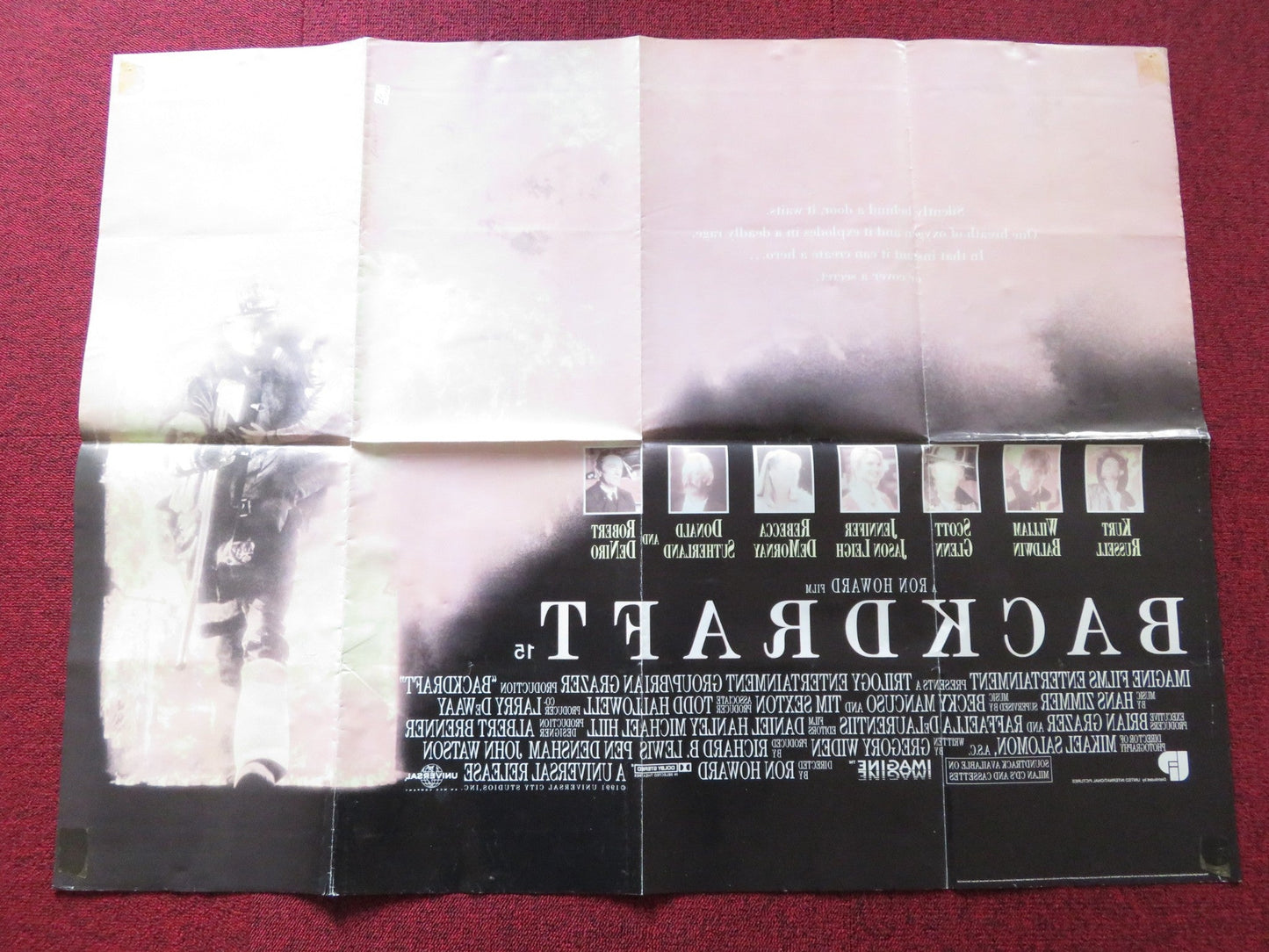 BACKDRAFT UK QUAD POSTER FOLDED KURT RUSSELL WILLIAM BALDWIN 1991 Rendezvous Cinema Movie posters