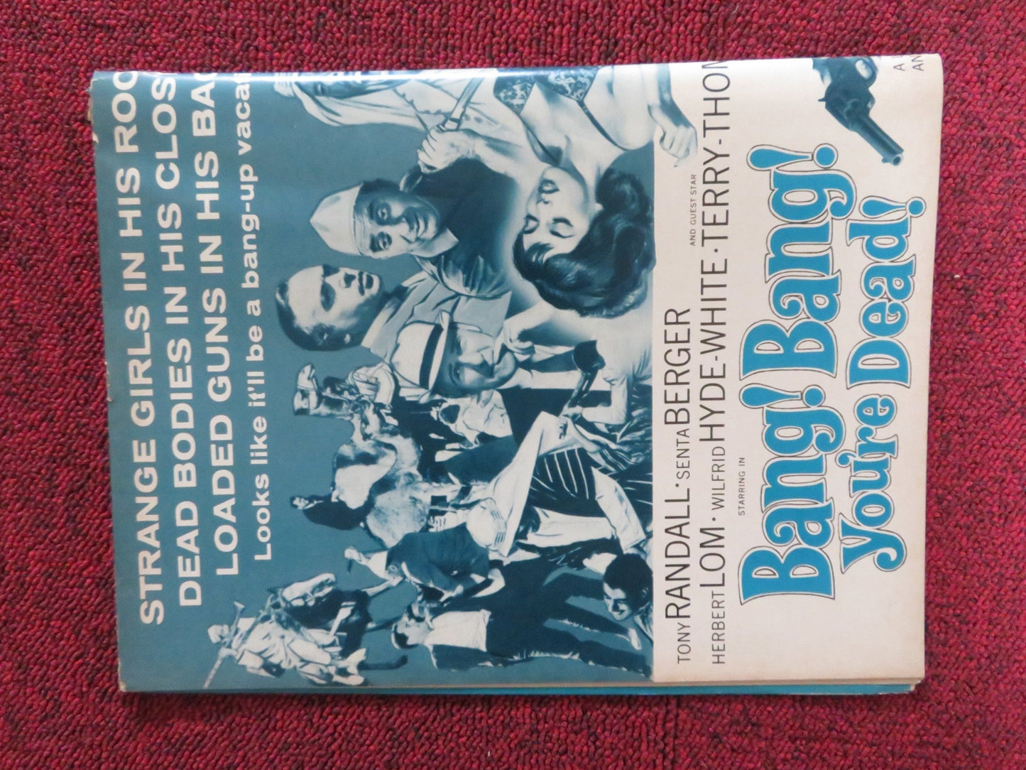 BANG! BANG! YOU'RE DEAD! UNCUT FOLDED PRESS BOOK TONY RANDALL SENTA BERGER 1966 Rendezvous Cinema Movie posters
