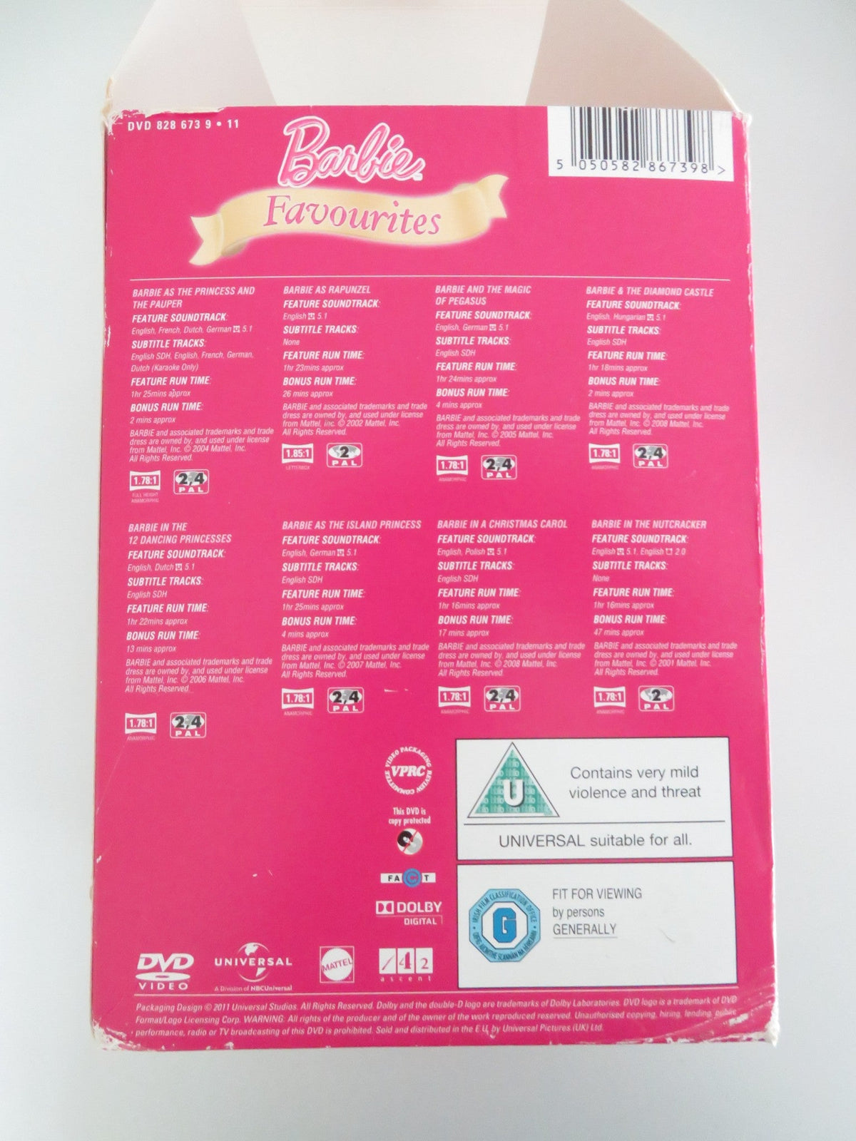 Barbie Favourites - 8 film DVD boxset (DVD BoxSet) Kelly Sheridan 2011 Region 2 Movie posters