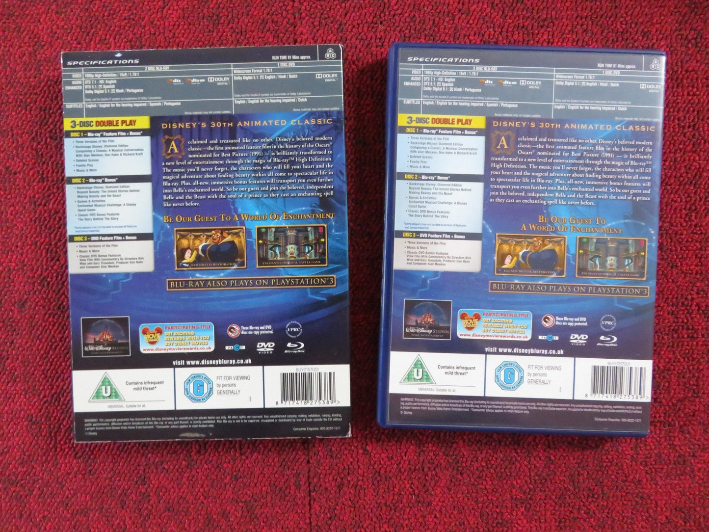 BEAUTY AND THE BEAST DIAMOND EDITION(BLU - RAY & DVD) DISNEY1991 REGION A, B, C, 2 Rendezvous Cinema Movie posters