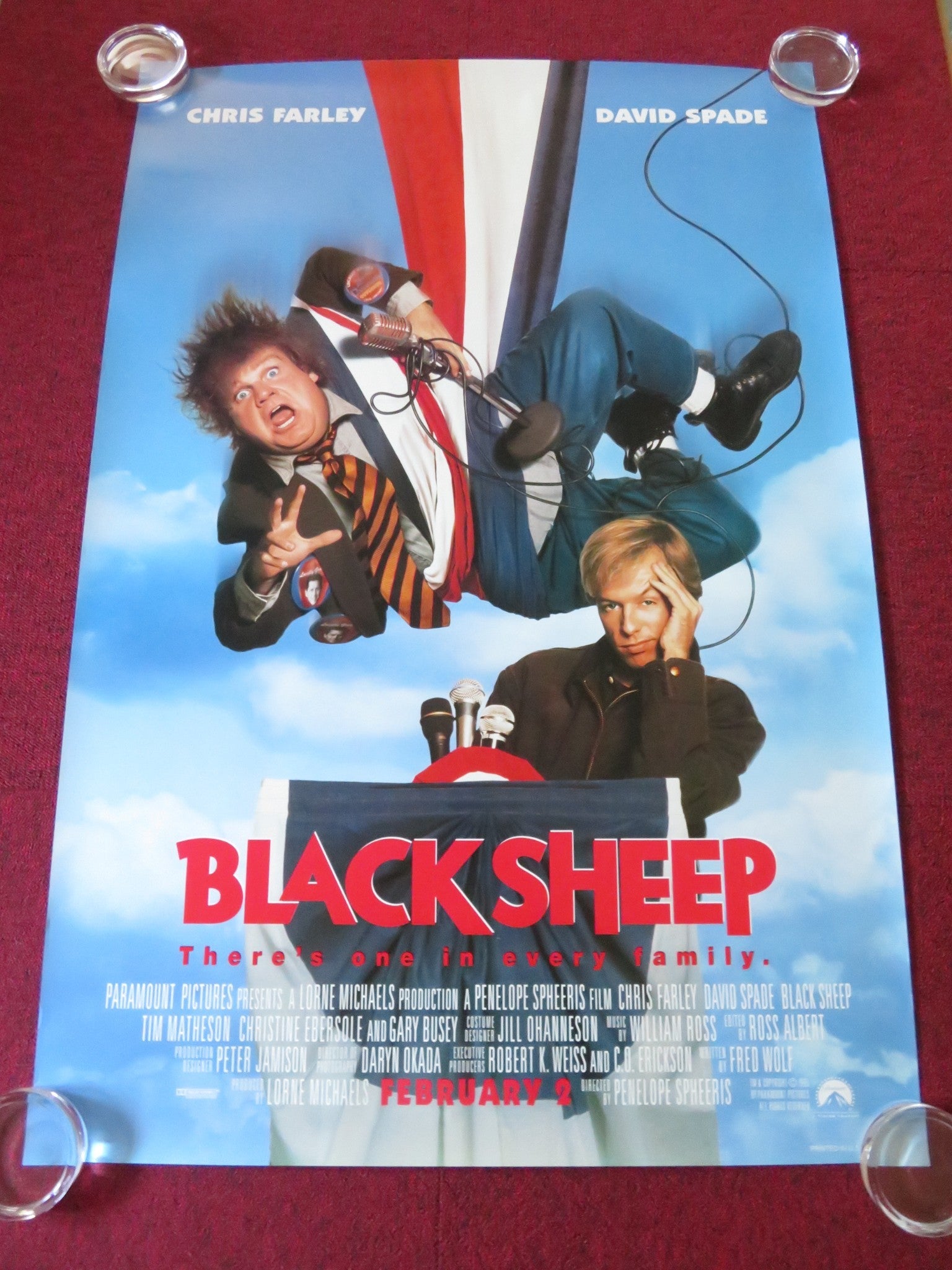 BLACK SHEEP US ONE SHEET ROLLED POSTER CHRIS FARLEY DAVID SPADE 1996 ...