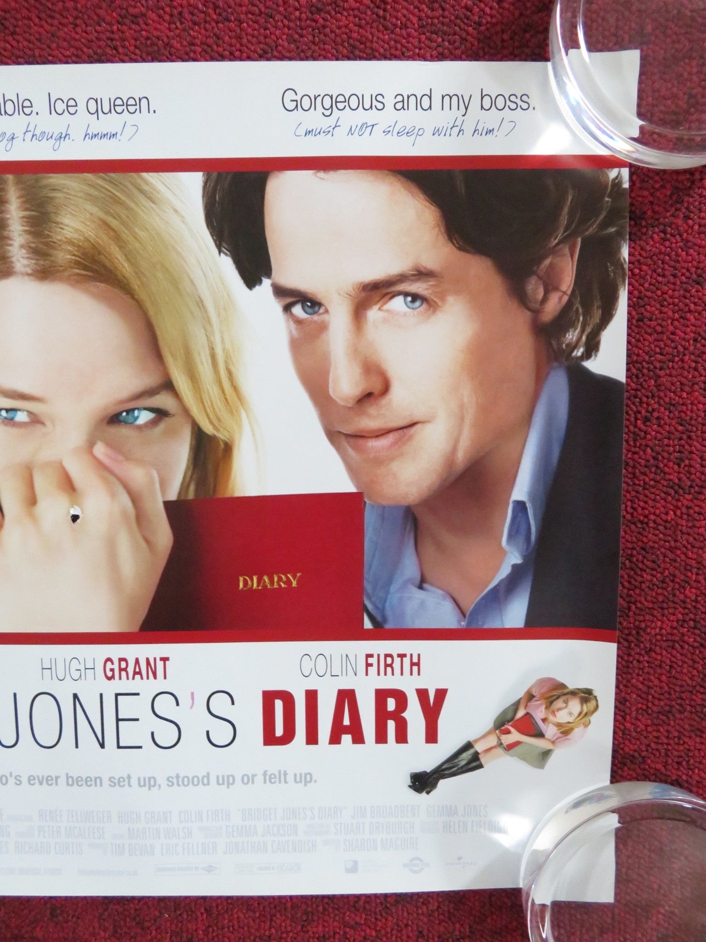 BRIDGET JONES'S DIARY UK MINI QUAD POSTER RENEE ZELLWEGER COLIN FIRTH 2001 Rendezvous Cinema Movie posters