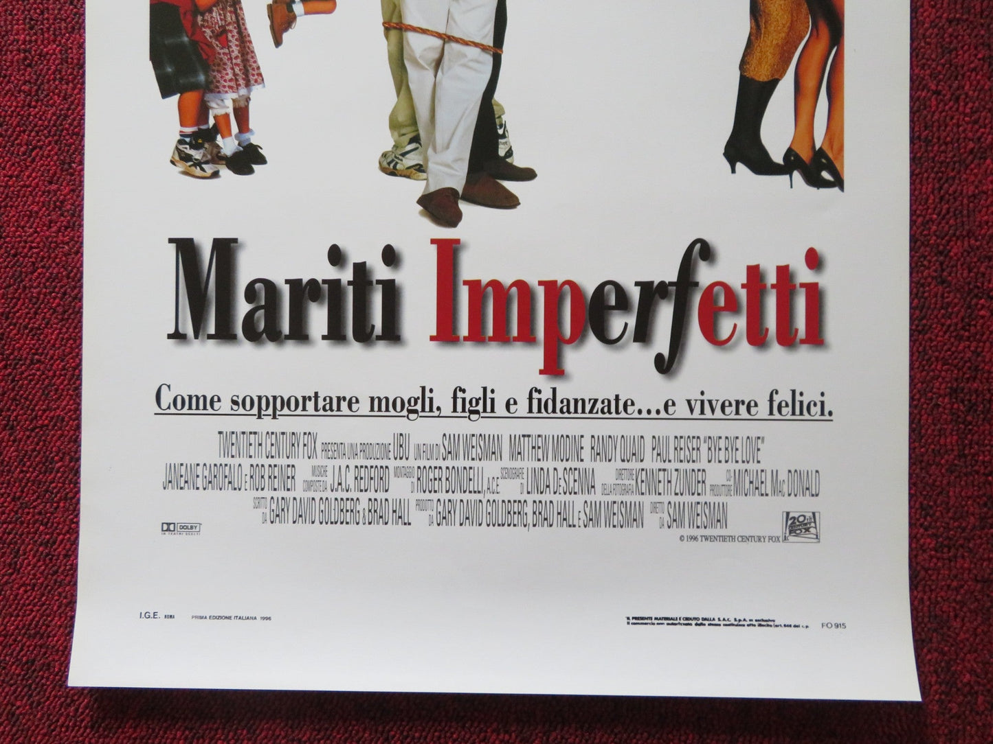 BYE BYE LOVE ITALIAN LOCANDINA POSTER MATTHEW MODINE RANDY QUAID 1995 Rendezvous Cinema Movie posters