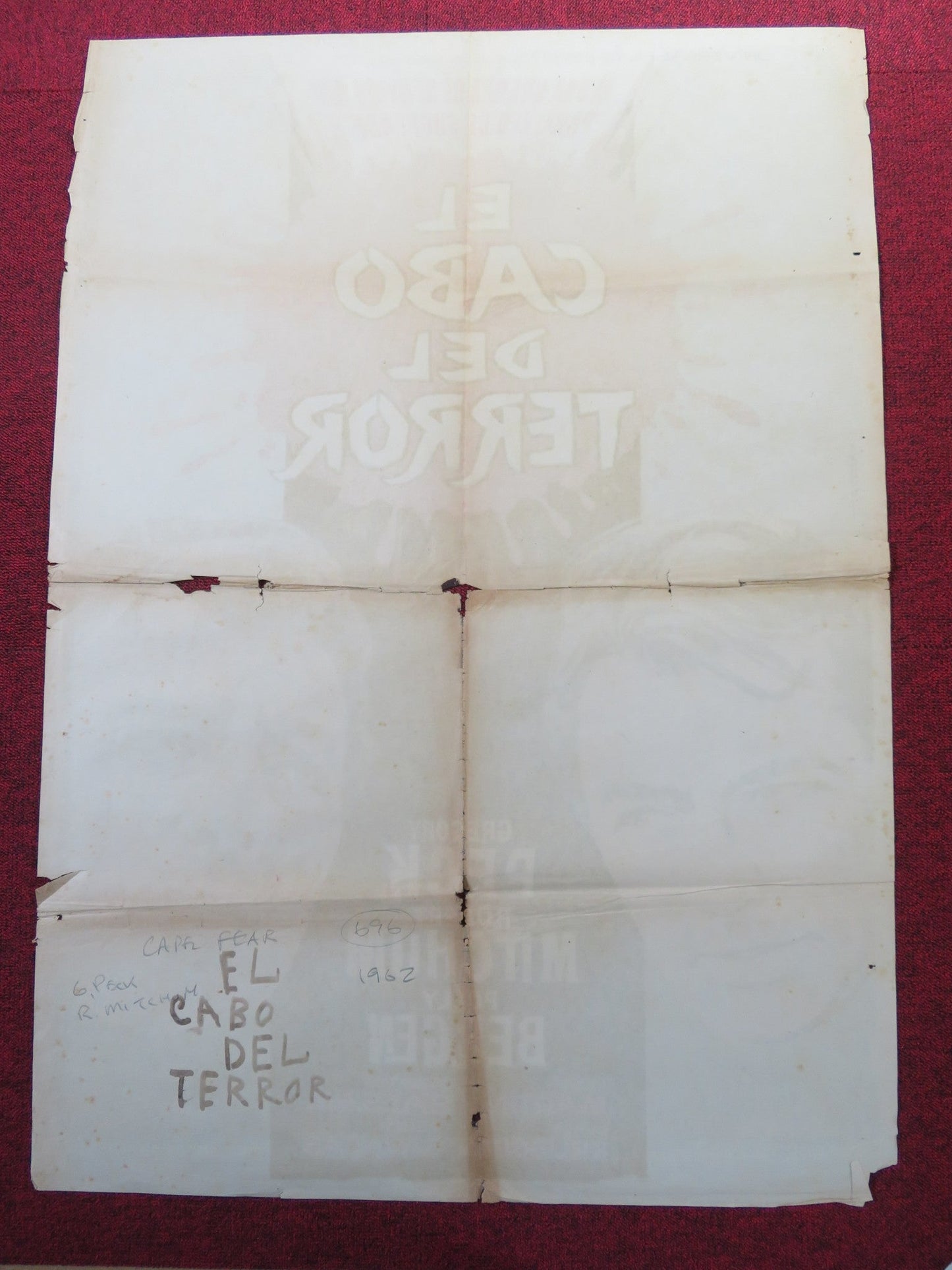 CAPE FEAR SPANISH POSTER GREGORY PECK ROBERT MITCHUM 1962 Rendezvous Cinema Movie posters