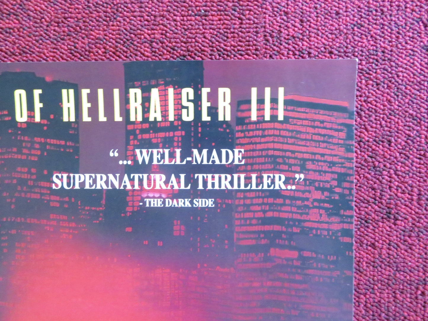 CHILDREN OF THE CORN III: URBAN HARVEST VHS VIDEO POSTER DANIEL CERNY 1995 Rendezvous Cinema Movie posters