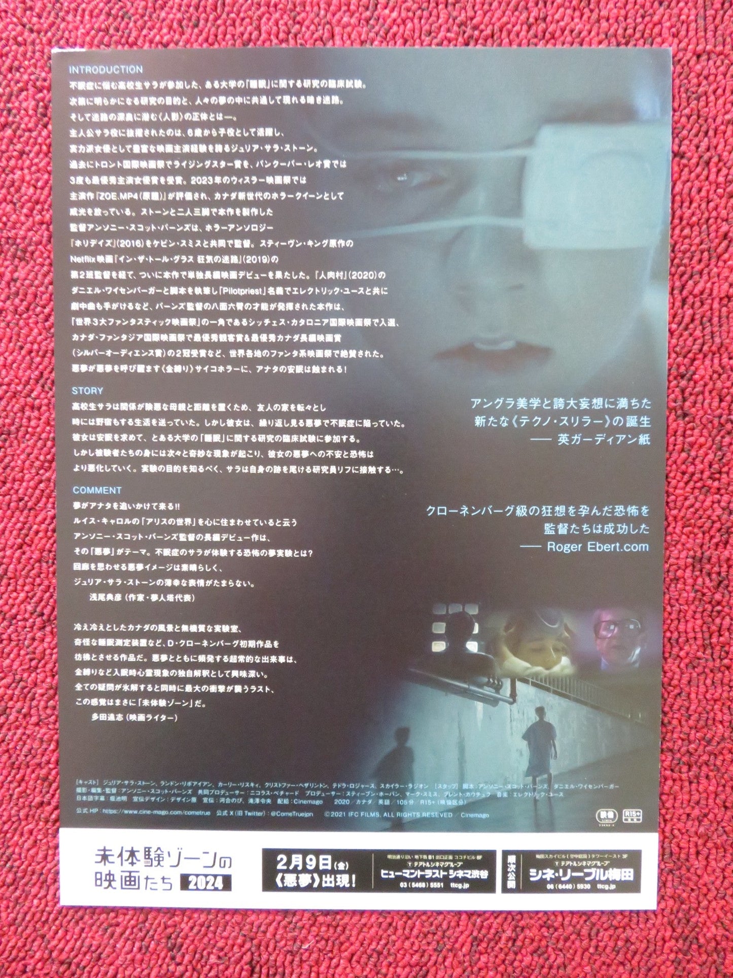COME TRUE JAPANESE CHIRASHI (B5) POSTER JULIA SARAH STONE LANDON LIBOIRON 2020 Rendezvous Cinema Movie posters