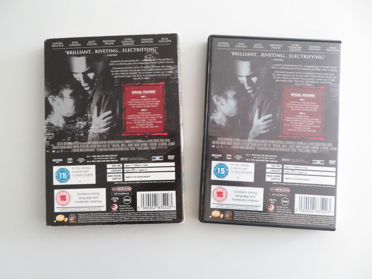 CRASH - 2 DISC ULTIMATE EDITION (DVD) DON CHEADLE SANDRA BULLOCK 2004 REGION 2 Rendezvous Cinema Movie posters