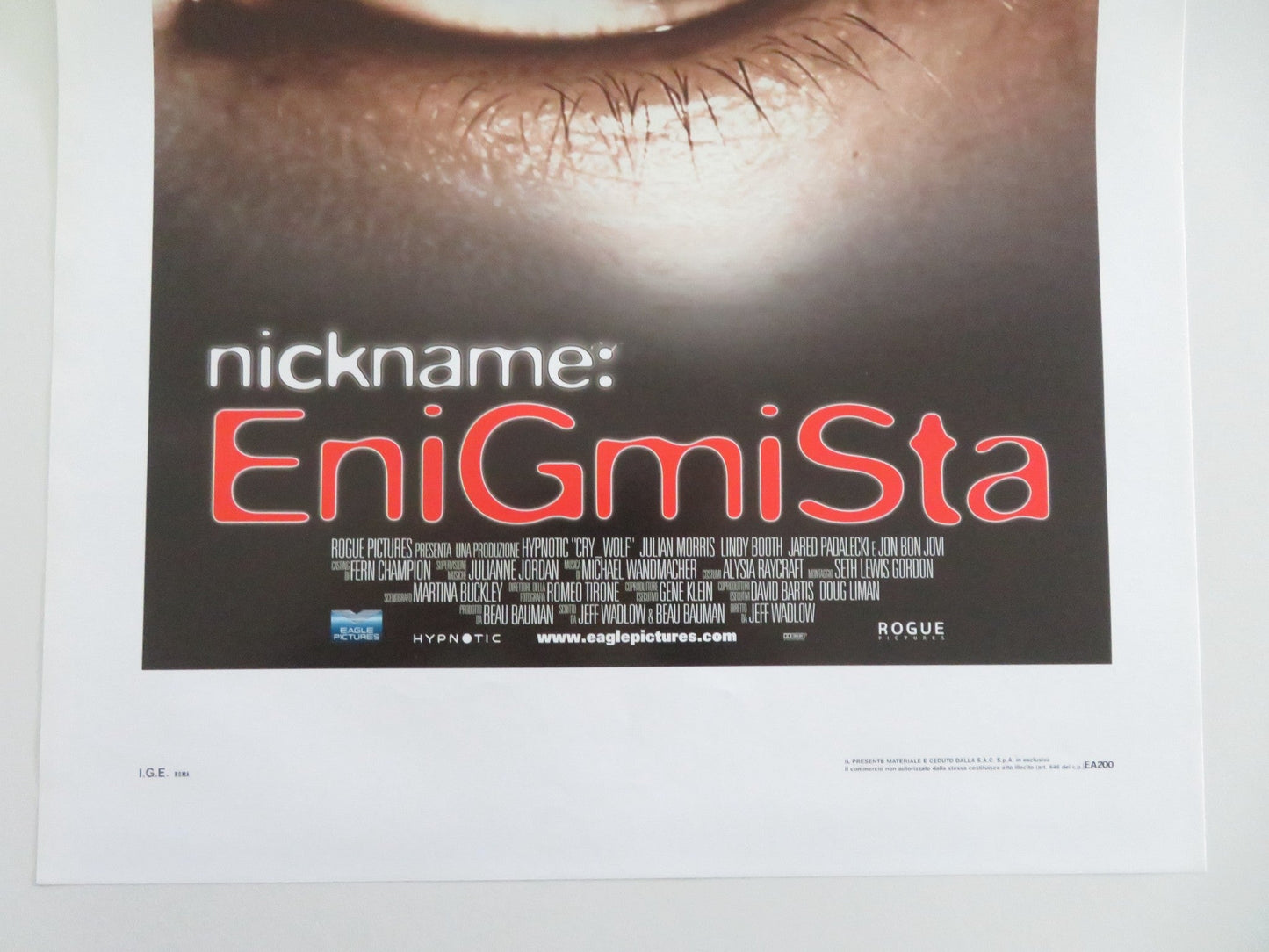 Cry Wolf Italian Locandina Poster Erica Yates Julian Morris 2005 Movie posters