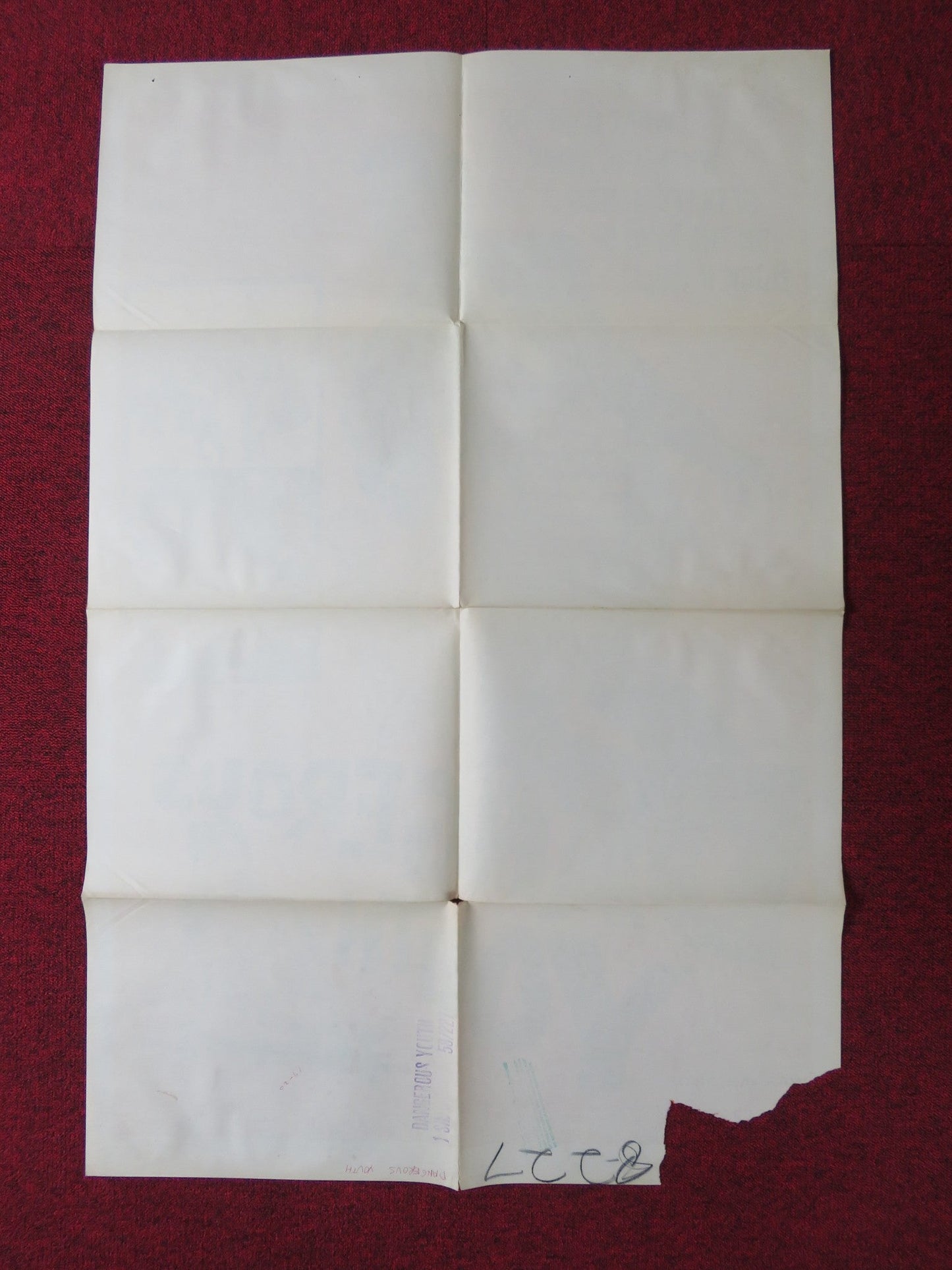 DANGEROUS YOUTH FOLDED US ONE SHEET POSTER GEORGE BAKER FRANKIE VAUGHAN 1957 Rendezvous Cinema Movie posters