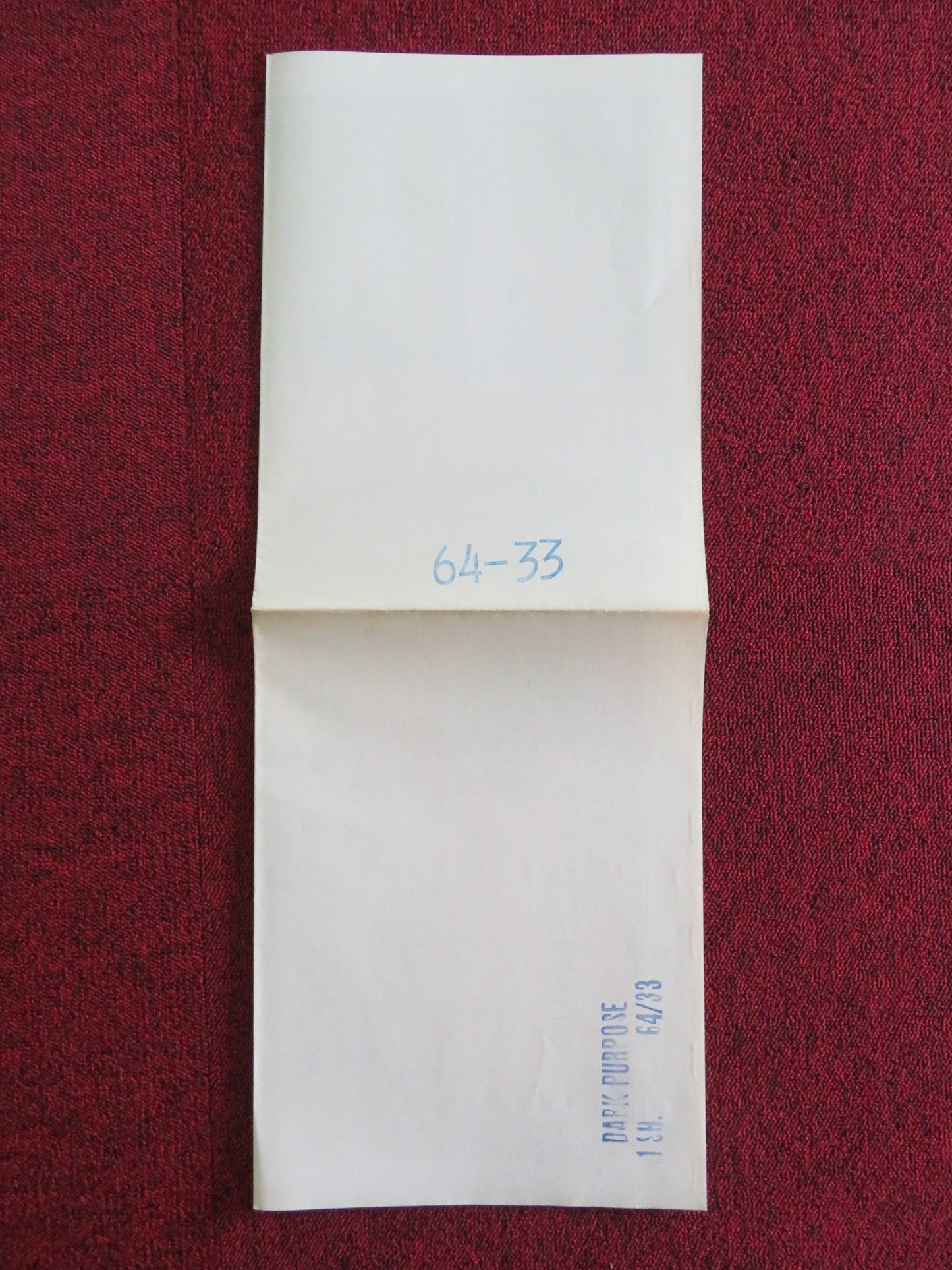 DARK PURPOSE FOLDED US ONE SHEET POSTER SHIRLEY JONES ROSSANO BRAZZI 1964 Rendezvous Cinema Movie posters