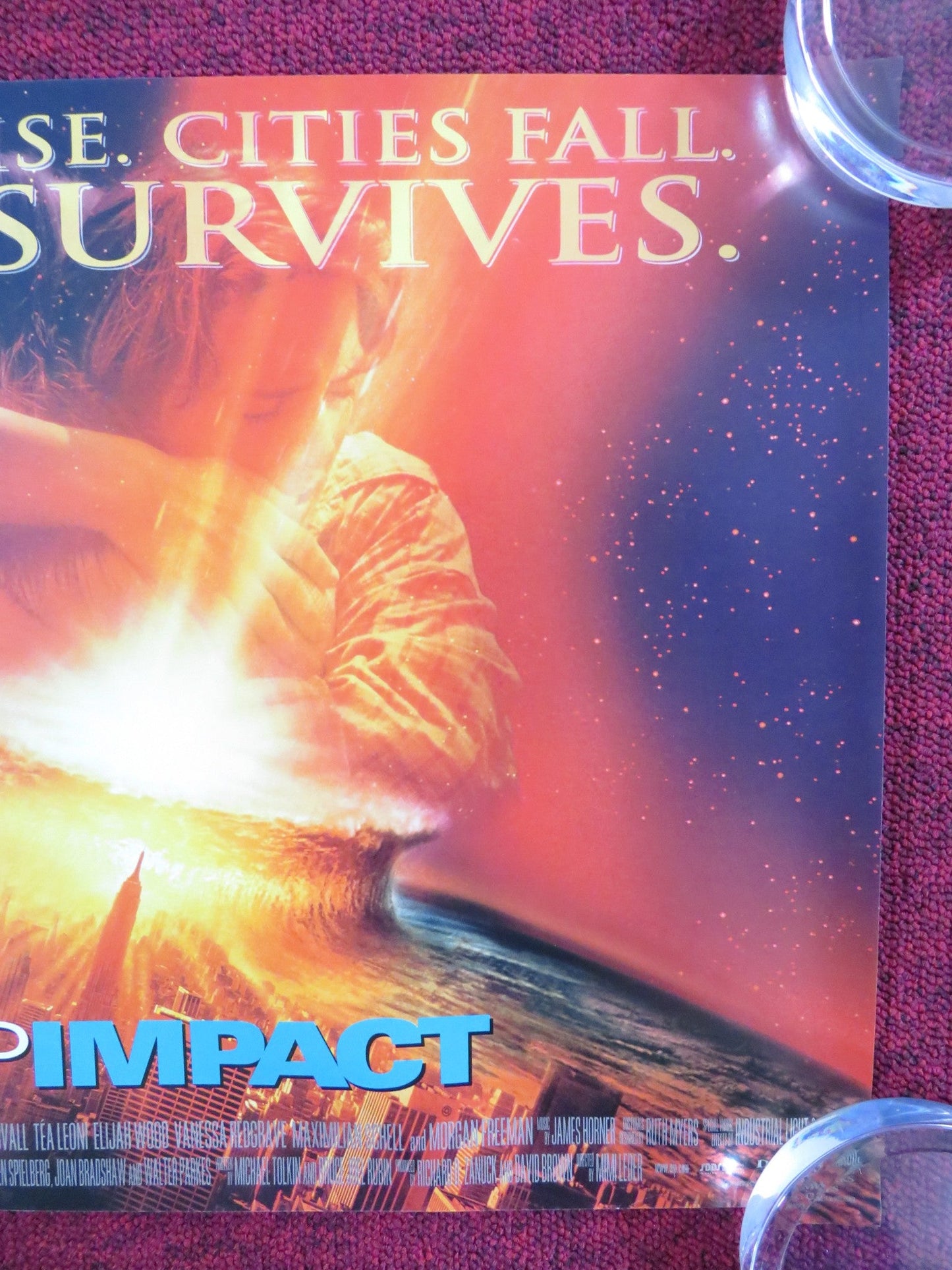 DEEP IMPACT UK MINI QUAD POSTER ROBERT DUVALL TEA LEONI 1998 Rendezvous Cinema Movie posters