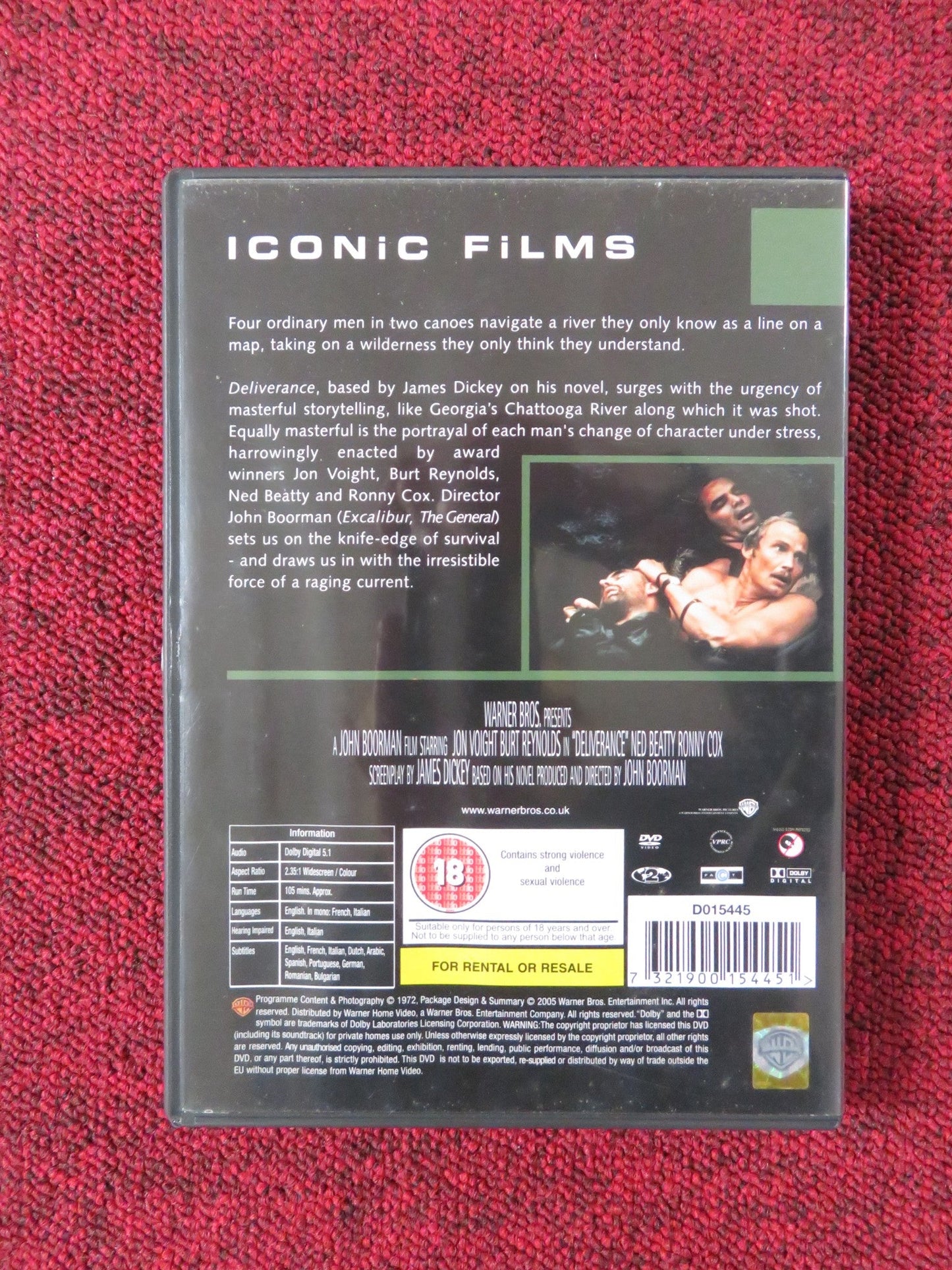 DELIVERANCE (DVD) JON VOIGHT BURT REYNOLDS 1972 REGION 2 Rendezvous Cinema Movie posters