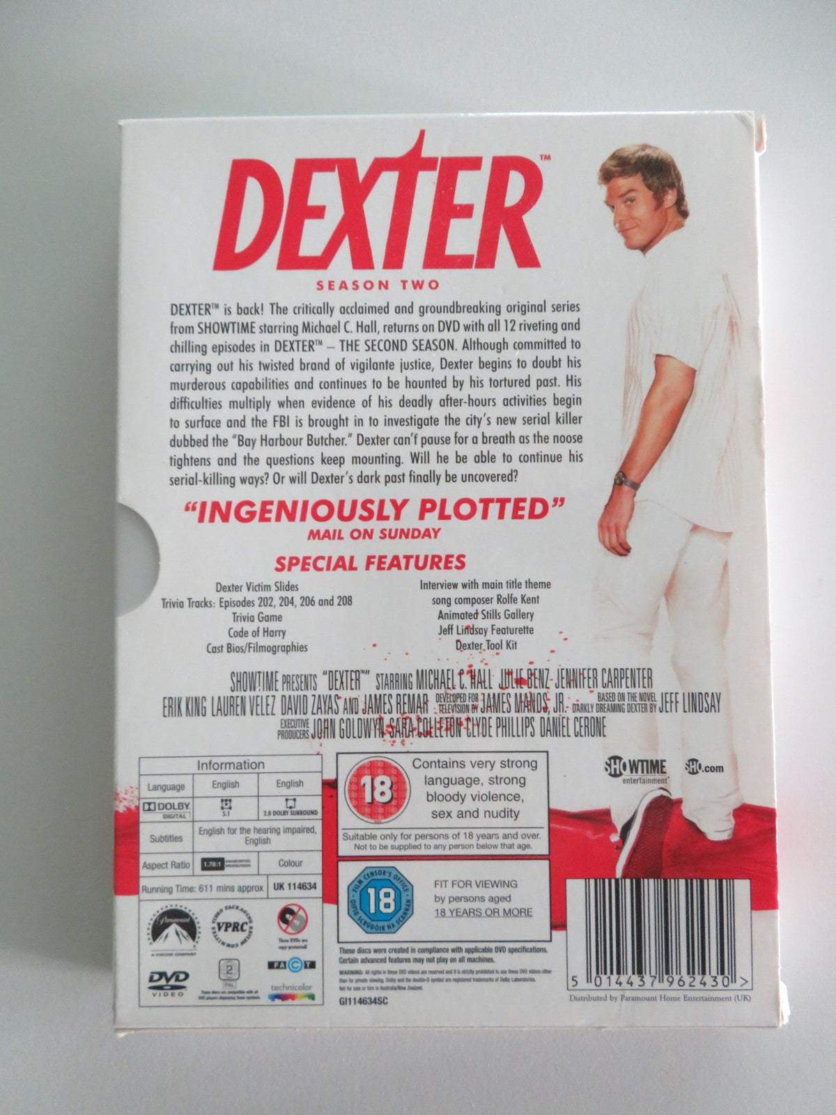 Dexter Season Two (DVD BoxSet) Michael C. Hall Jennifer Carpenter 2007 Region 2 Movie posters