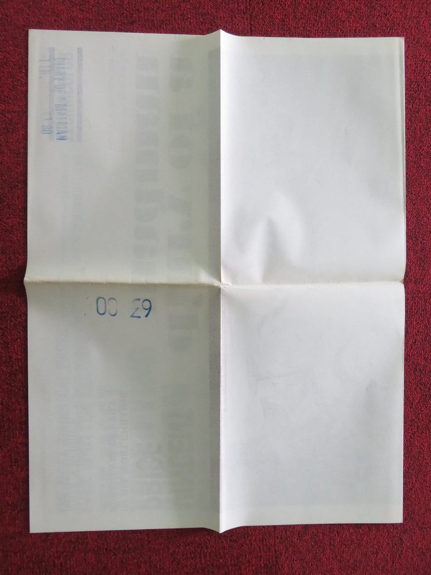 DIARY OF A MADMAN FOLDED US ONE SHEET POSTER VINCENT PRICE NANCY KOVAK 1963 Rendezvous Cinema Movie posters