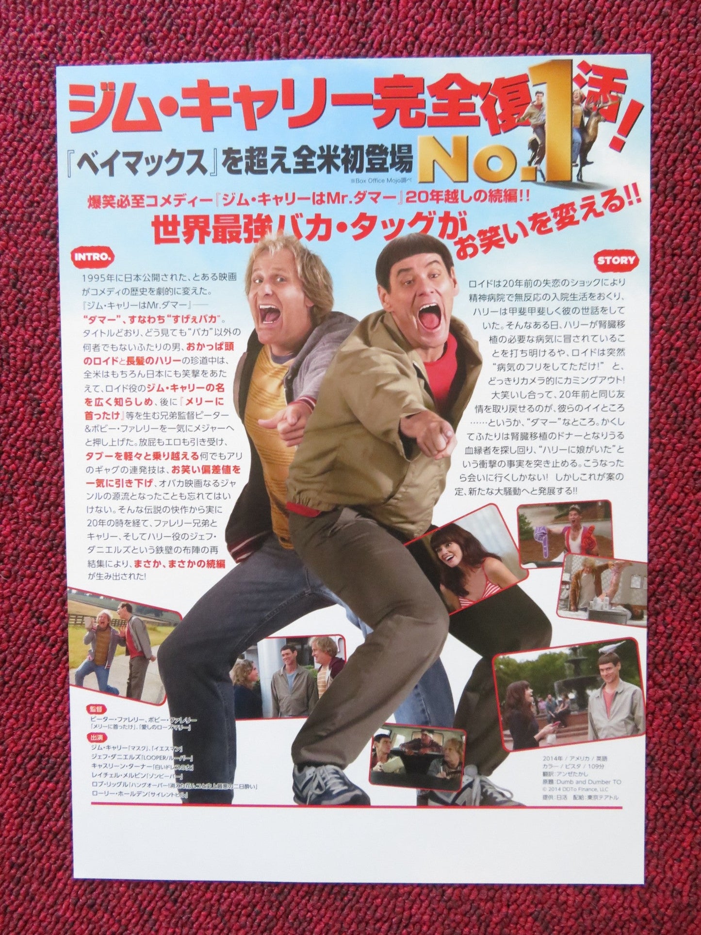 DUMB AND DUMBER TO - B JAPANESE CHIRASHI (B5) POSTER CARREY JEFF DANIELS 2014 Rendezvous Cinema Movie posters