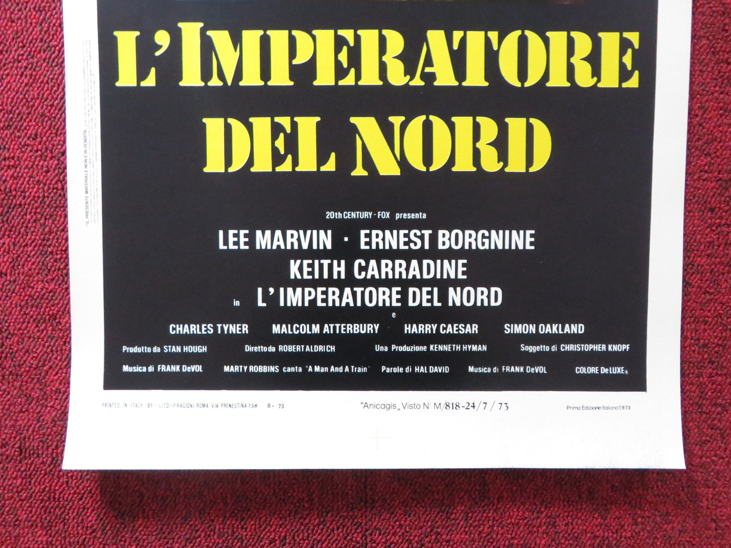 EMPEROR OF THE NORTH ITALIAN LOCANDINA POSTER LEE MARVIN ERNEST BORGNINE 1973 Rendezvous Cinema Movie posters
