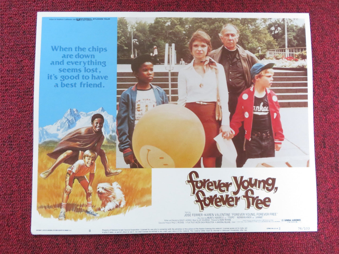 FOREVER YOUNG, FOREVER FREE US LOBBY CARD FULL SET JOSE FERRER 1976 Rendezvous Cinema Movie posters