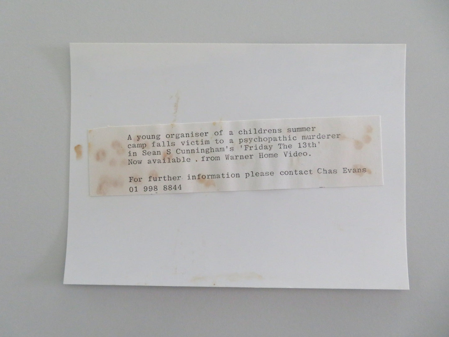 FRIDAY THE 13TH MOVIE STILL PHOTO ROBBI MORGAN 1980 Movie posters