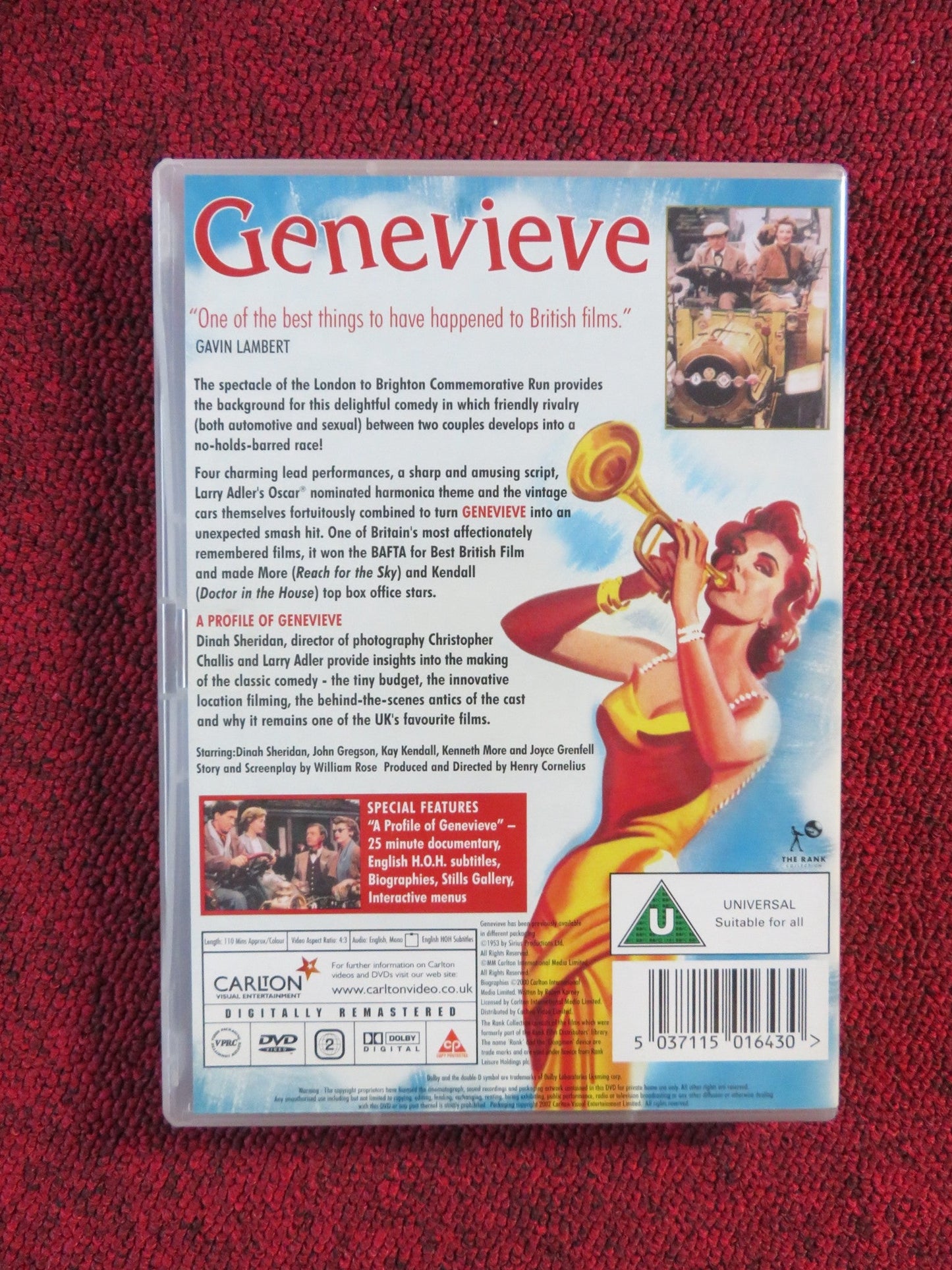 GENEVIEVE (DVD) DINAH SHERIDAN JOHN GREGSON 1953 REGION 2 Rendezvous Cinema Movie posters