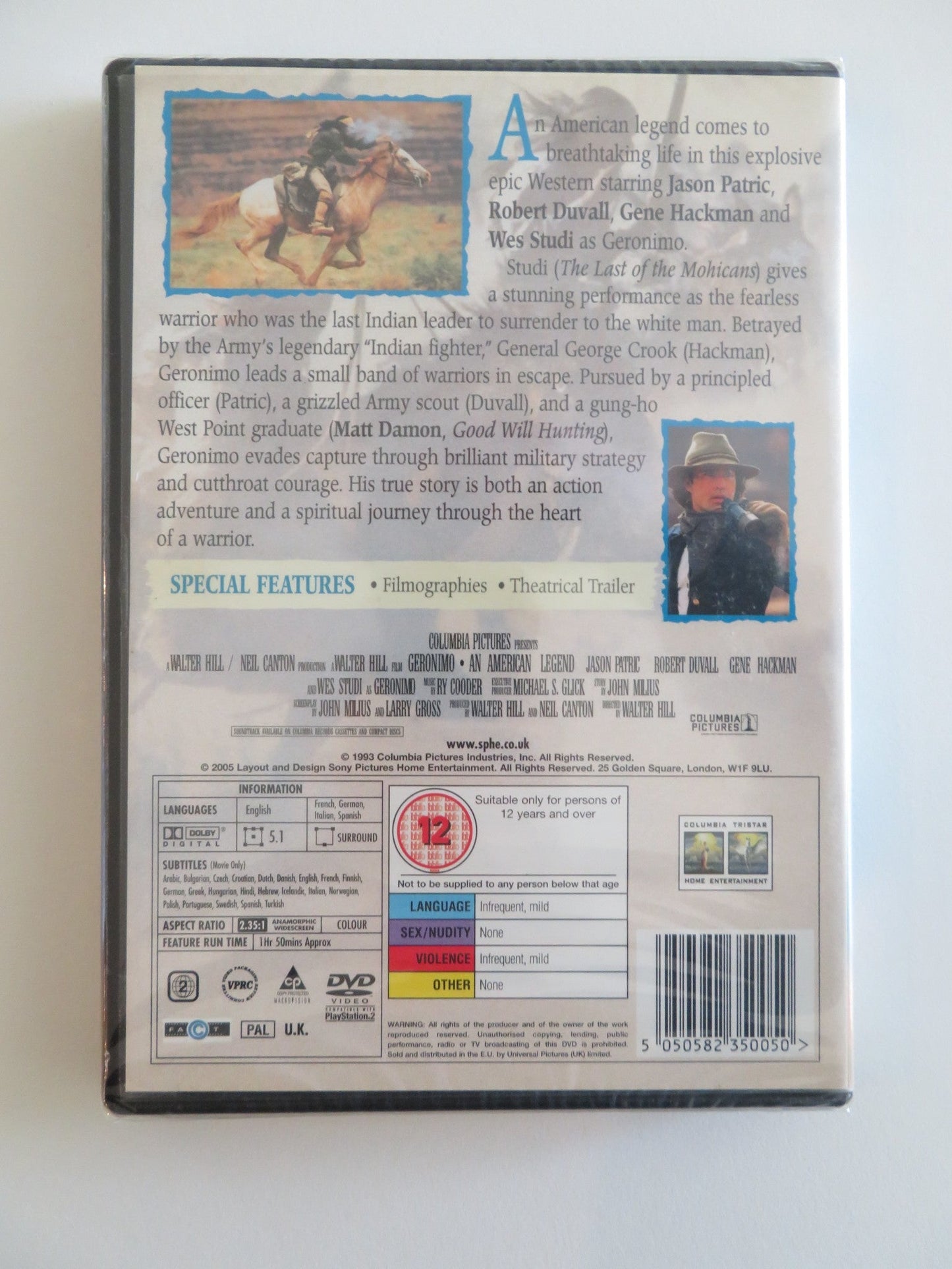 GERONIMO: AN AMERICAN LEGEND (DVD) GENE HACKMAN ROBERT DUVALL 1993 REGION 2 Rendezvous Cinema Movie posters