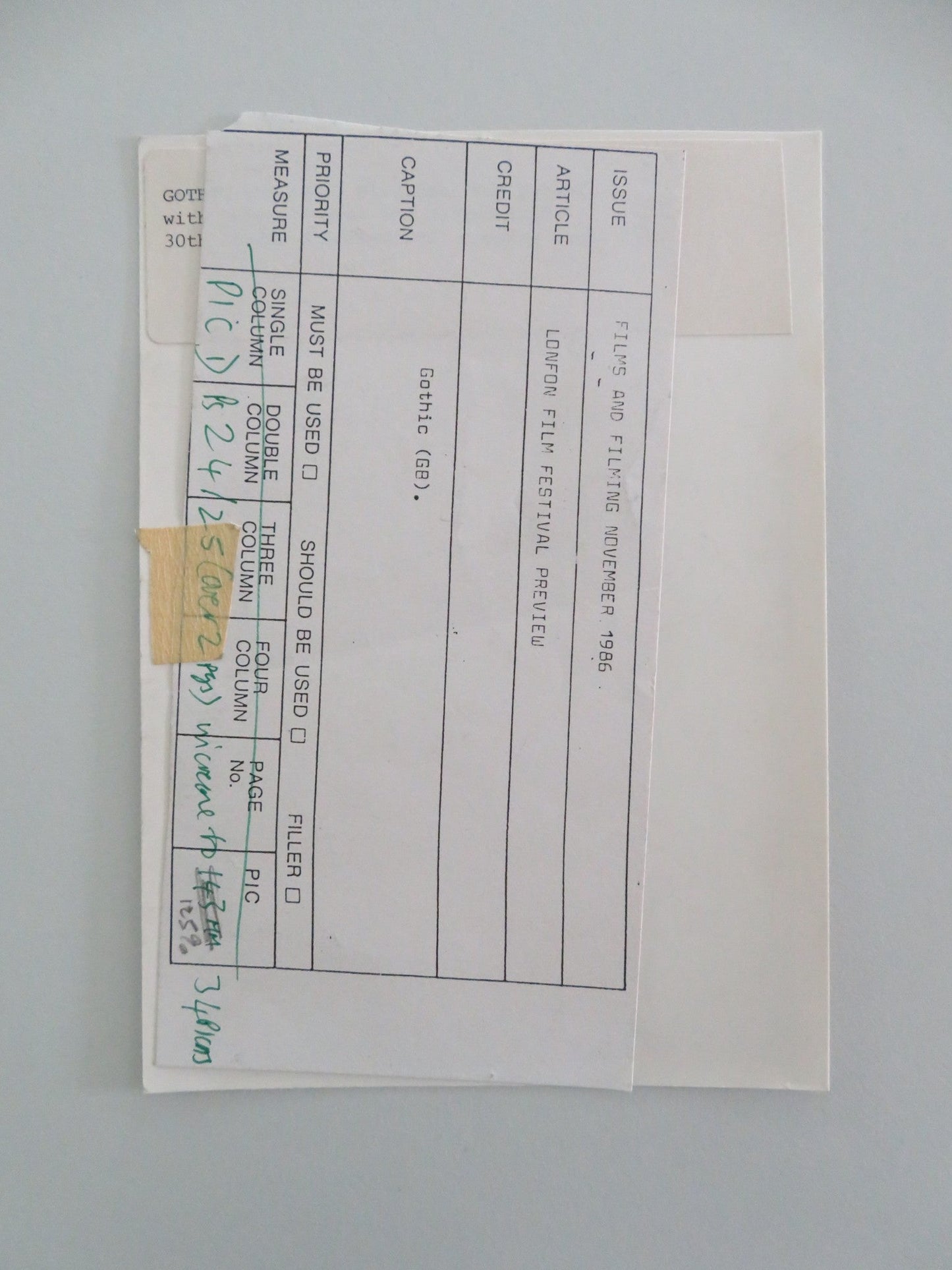 GOTHIC MOVIE STILL PHOTO GABRIEL BYRNE JULIAN SANDS 1986 Movie posters