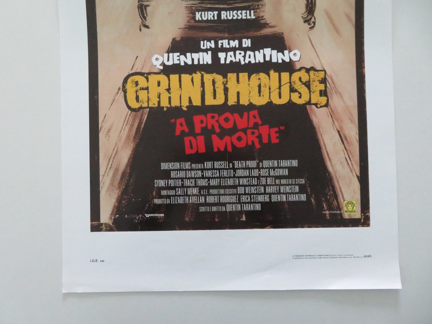 GRINDHOUSE ITALIAN LOCANDINA POSTER KURT RUSSELL QUENTIN TARANTINO 2007 Movie posters