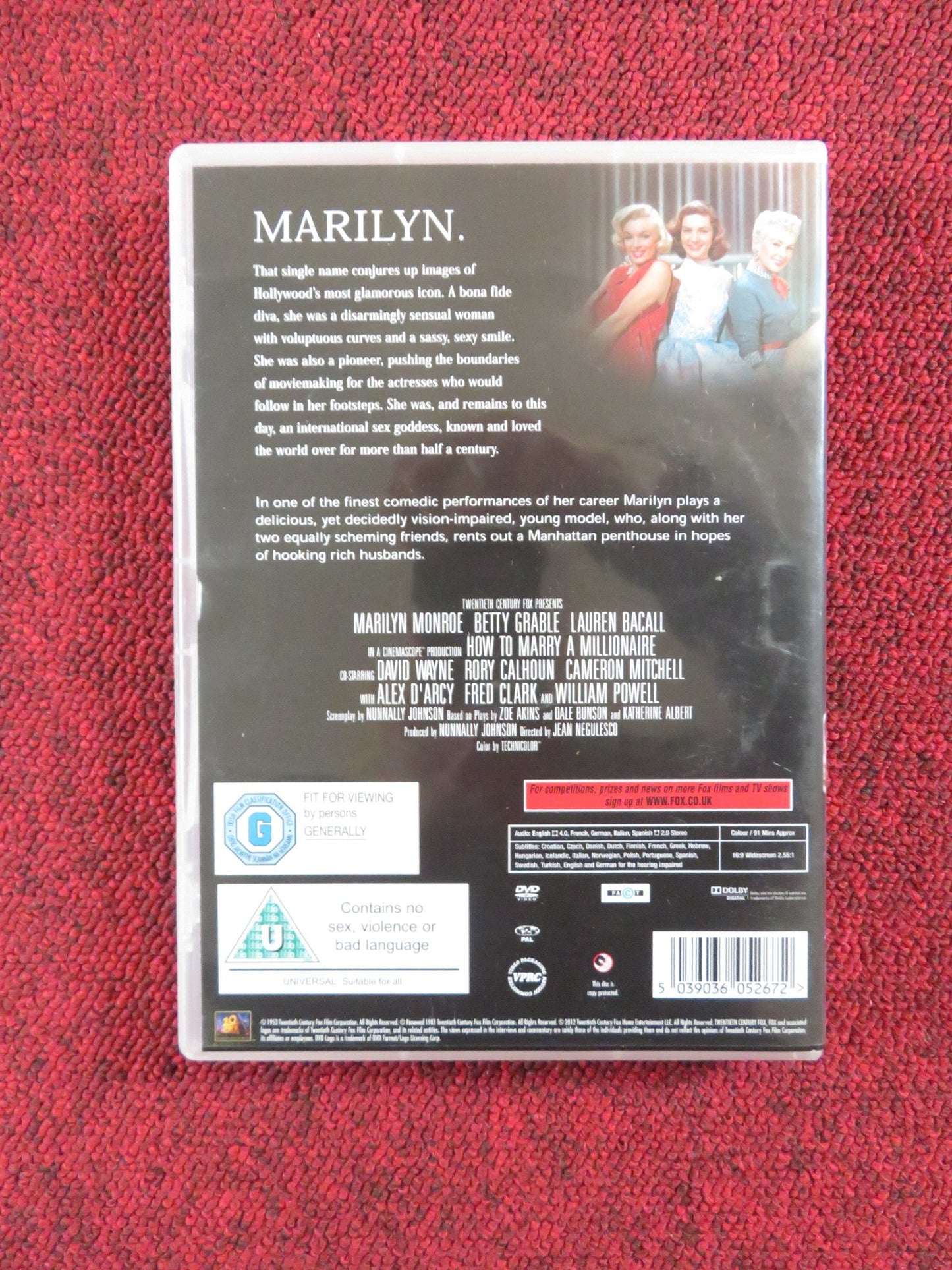 HOW TO MARRY A MILLIONAIRE (DVD) MARILYN MONROE BETTY GRABLE 1953 REGION 2 Rendezvous Cinema Movie posters