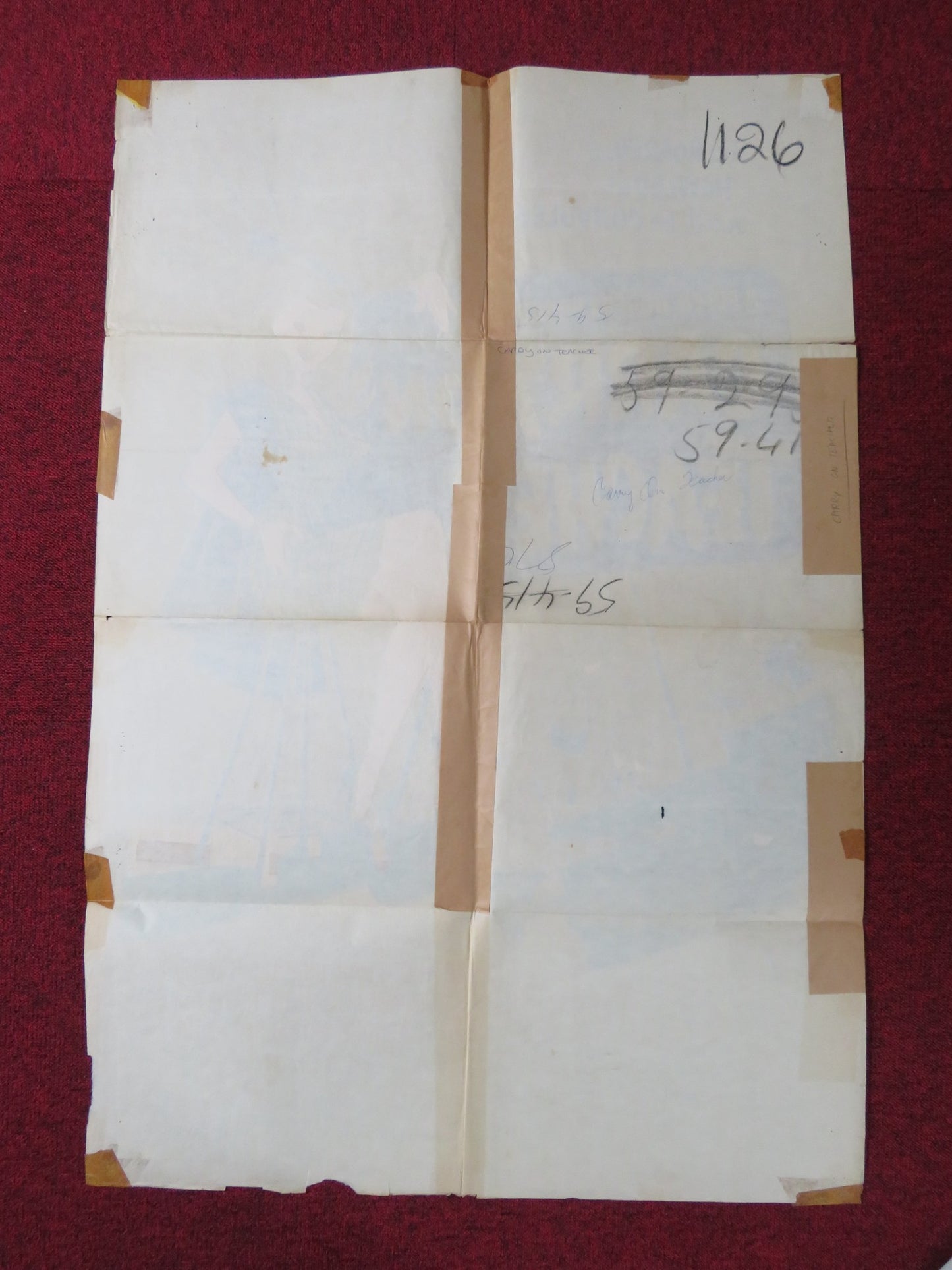 CARRY ON TEACHER FOLDED UK ONE SHEET POSTER C. HAWTREY KENNETH WILLIAMS 1959 - Rendezvous Cinema