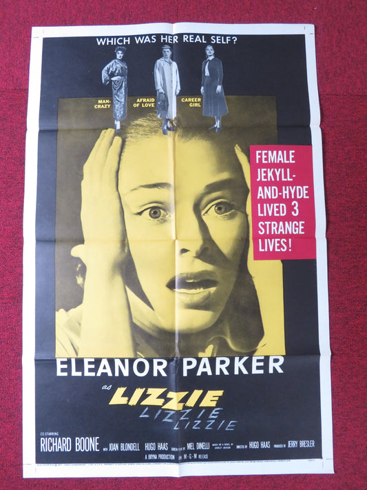 LIZZIE FOLDED US ONE SHEET POSTER ELEANOR PARKER RICHARD BOONE 1957