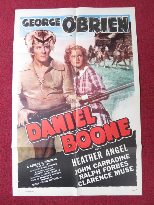 DANIEL BOONE FOLDED US ONE SHEET POSTER GEORGE O'BRIEN HEATHER ANGEL R1940s