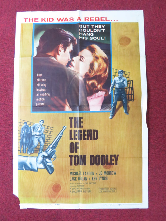 THE LEGEND OF TOM DOOLEY FOLDED US ONE SHEET POSTER MICHAEL LANDON 1959