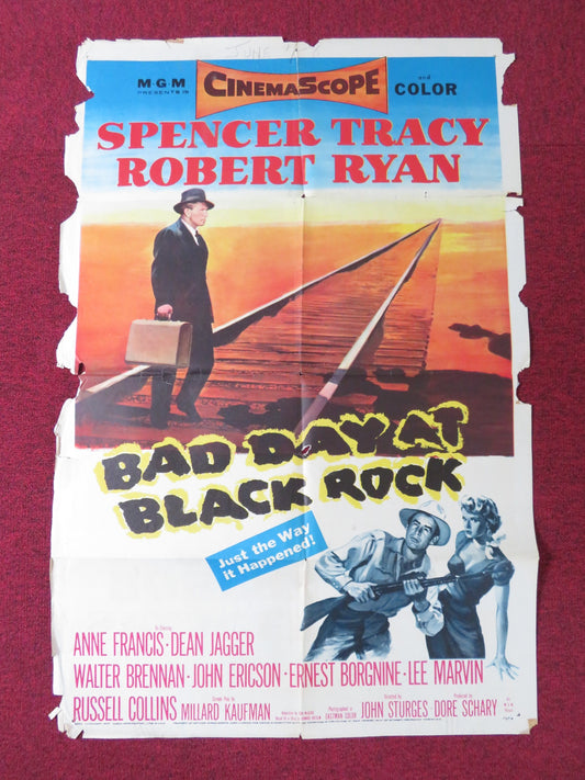 BAD DAY AT BLACK ROCK FOLDED US ONE SHEET POSTER SPENCER TRACY ROBERT 1955