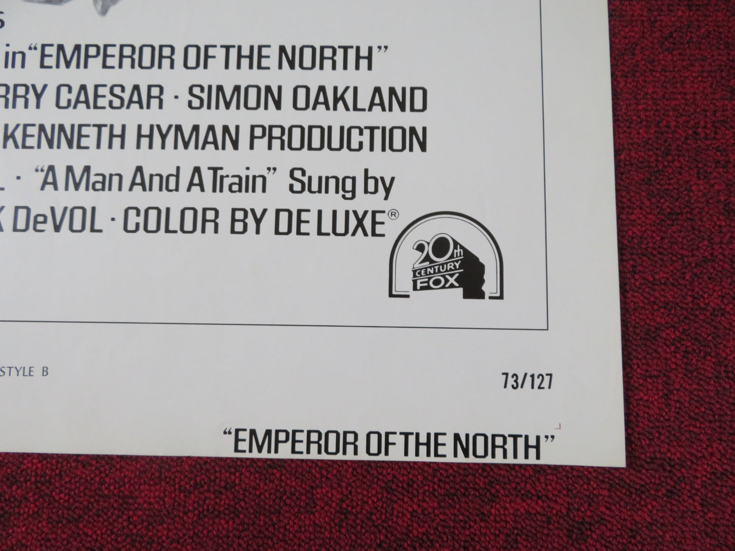 EMPEROR OF THE NORTH - STYLE B FOLDED US ONE SHEET POSTER LEE MARVIN 1973