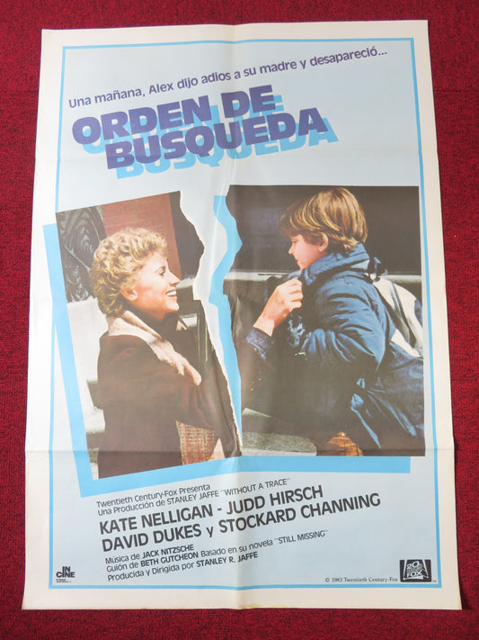 WITHOUT A TRACE SPANISH POSTER KATE NELLIGAN JUDD HIRSCH 1983