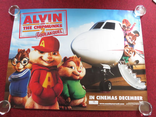 ALVIN AND THE CHIPMUNKS: THE SQUEAKQUEL UK QUAD ROLLED POSTER ZACHARY LEVI 2009