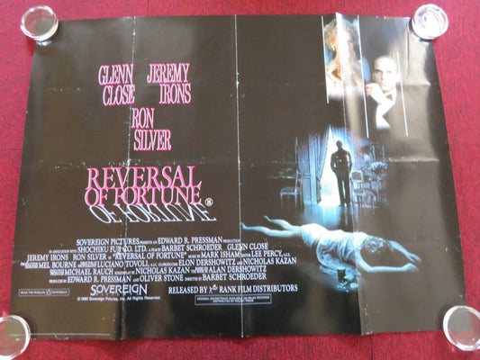 REVERSAL OF FORTUNE UK QUAD ROLLED POSTER GLENN CLOSE JEREMY IRONS 1990