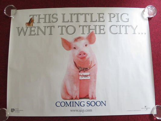 BABE: PIG IN THE CITY UK QUAD ROLLED POSTER ELIZABETH DAILY MICKEY ROONEY 1998