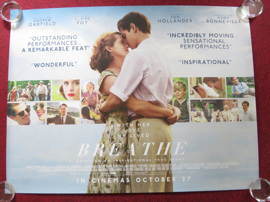 BREATHE UK QUAD ROLLED POSTER ANDREW GARFIELD CLAIRE FOY 2017