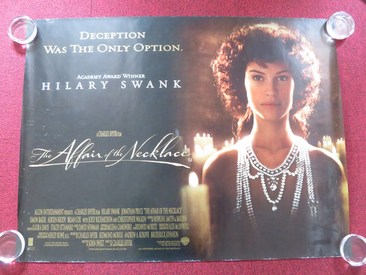 THE AFFAIR OF THE NECKLACE UK QUAD ROLLED POSTER HILARY SWANK J. PRYCE 2001