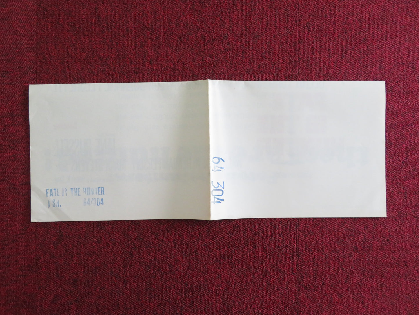 FATE IS THE HUNTER FOLDED US ONE SHEET POSTER GLENN FORD NANCY KWAN 1964 - Rendezvous Cinema