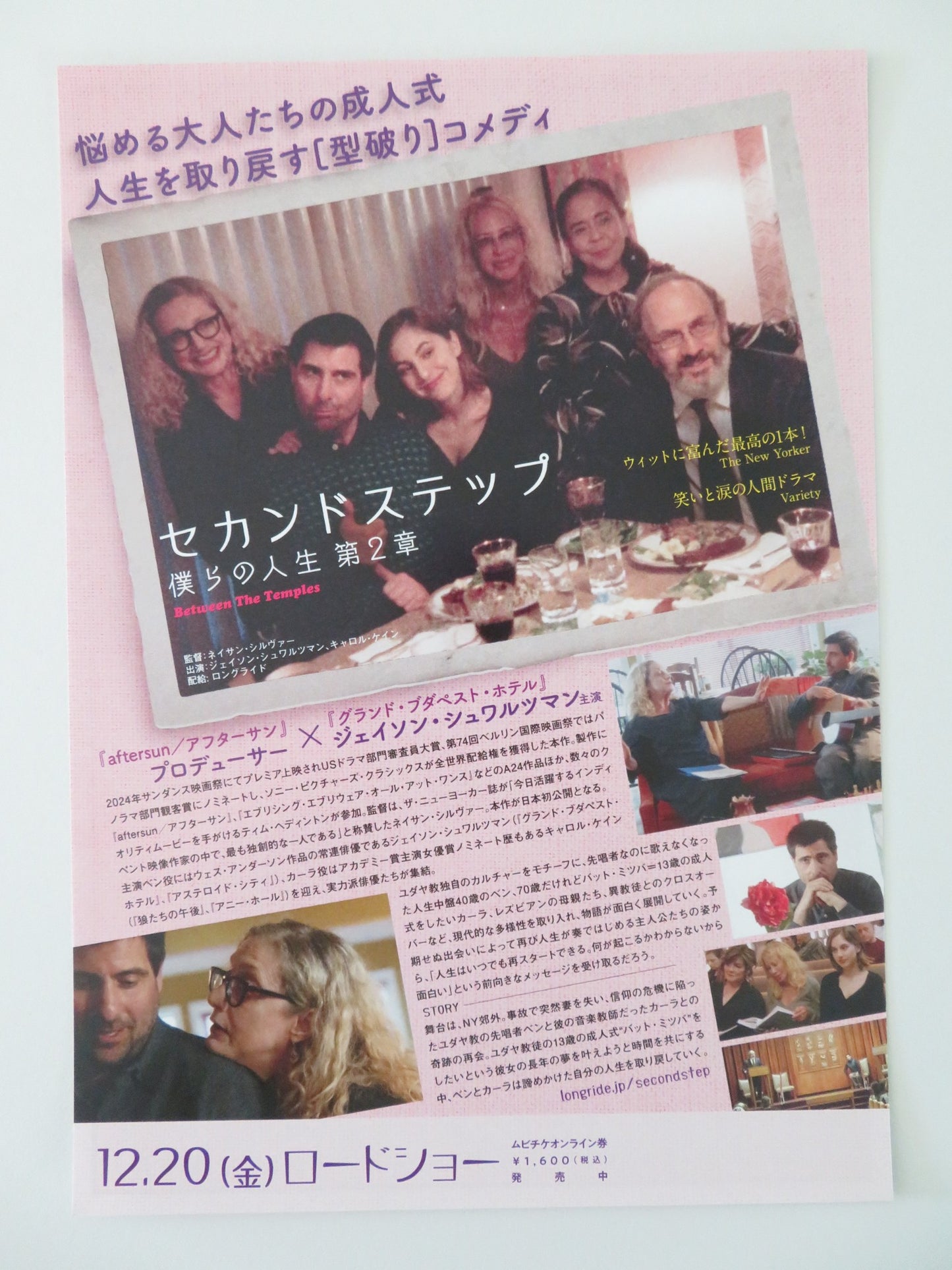 BETWEEN THE TEMPLES JAPANESE CHIRASHI (B5) POSTER JASON SCHWARTZMAN KANE 2024 - Rendezvous Cinema